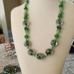 Mulvori glass beaded necklace awesome. 24inches